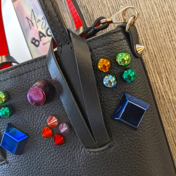 Louboutin: Cabata Mini Rainbow Multicolor Studded Crossbody Bag 🌈 - Picture 6 of 14